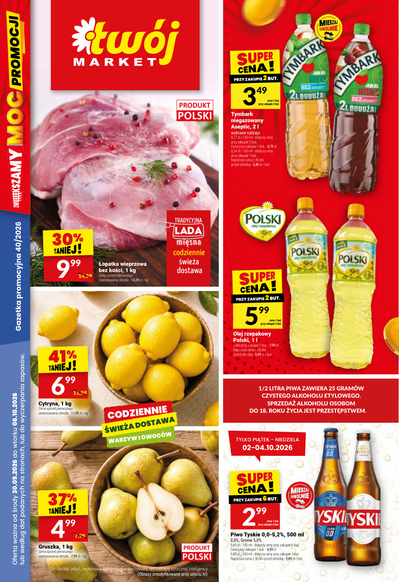 Okładka gazetki Gazetka regularna 40/26 — Twoj Market